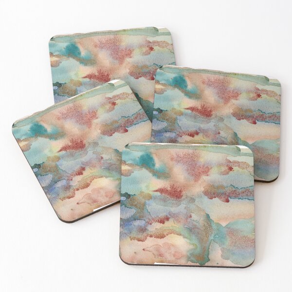Item preview, Aqua and Rust Patina Abstract Watercolour designed and sold by ArithraStudio.