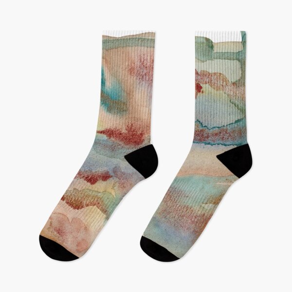 Item preview, Aqua and Rust Patina Abstract Watercolour designed and sold by ArithraStudio.