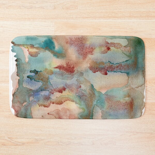 Item preview, Aqua and Rust Patina Abstract Watercolour designed and sold by ArithraStudio.