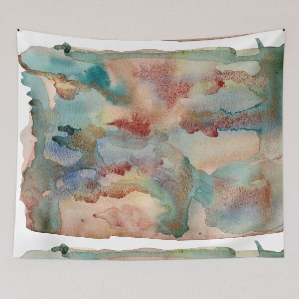 Item preview, Aqua and Rust Patina Abstract Watercolour designed and sold by ArithraStudio.