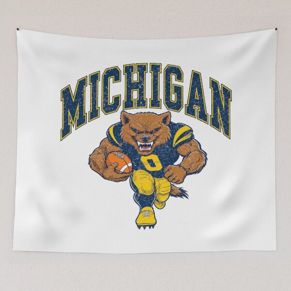 Item preview, Michigan Football Wolverine Mascot Distressed Vintage designed and sold by dartoffofo⭐⭐⭐⭐⭐.