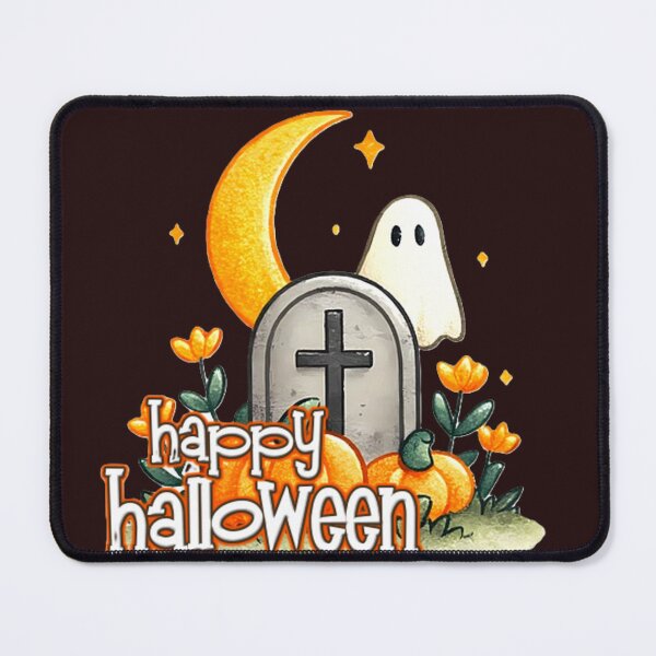 Item preview, happy halloween gravestone ghost colorful halloween holiday typographic design designed and sold by SmashingDeals.