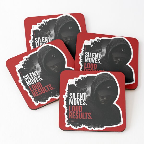 Item preview, Silent Moves Loud Results Hooded Figure Motivational Sticker designed and sold by Scro-Ciob-Shop.