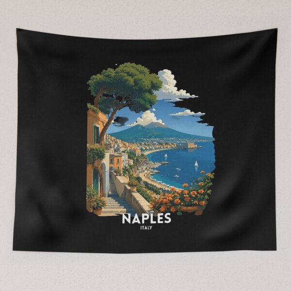 Aperçu de l'œuvre Naples, Italie, Voyage vintage, Vue sur la mer créée et vendue par Bandnarelle.