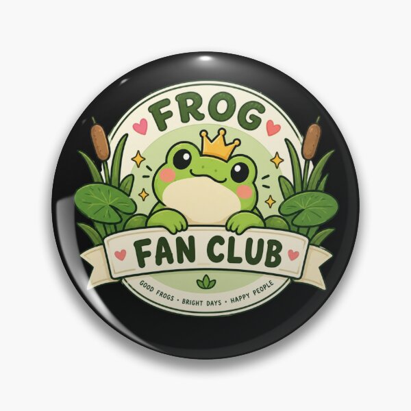 Item preview, Frog Fan Club Cute Frog Badge – Adorable Kawaii Frog Lover Club Sticker designed and sold by Sanika arts .