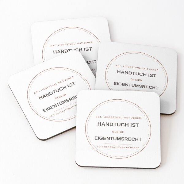 Item preview, Towel is equal to property rights – Holiday Retro Badge designed and sold by geschenke für alle.