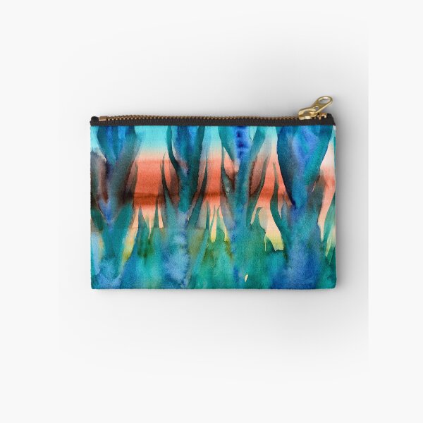 Item preview, Blue Teal and Coral Abstract Watercolour designed and sold by ArithraStudio.