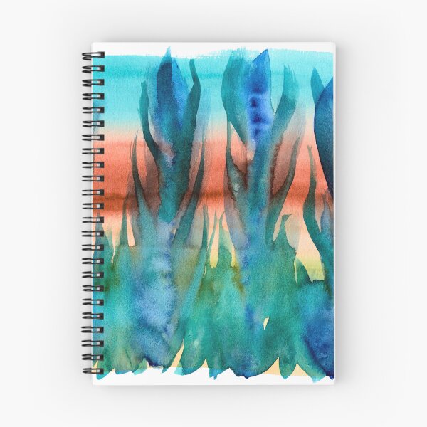 Item preview, Blue Teal and Coral Abstract Watercolour designed and sold by ArithraStudio.