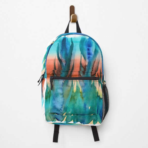 Item preview, Blue Teal and Coral Abstract Watercolour designed and sold by ArithraStudio.