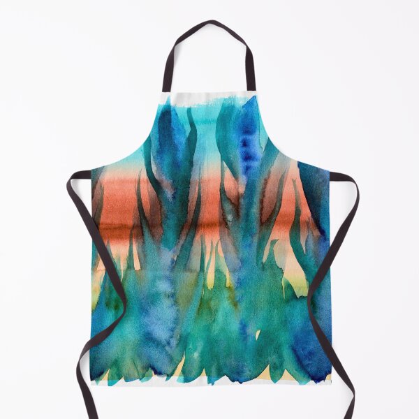 Item preview, Blue Teal and Coral Abstract Watercolour designed and sold by ArithraStudio.