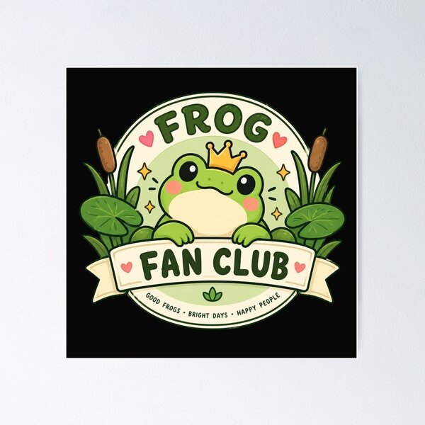 Item preview, Frog Fan Club Cute Frog Badge – Adorable Kawaii Frog Lover Club Sticker designed and sold by Sanika arts .