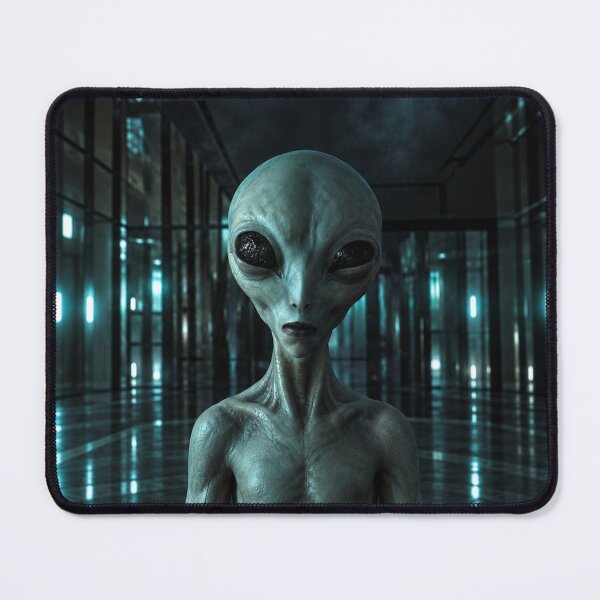 Item preview, Mysterious Gray Alien — Dark Cinematic Sci-Fi Portrait designed and sold by ZYVARENNE.