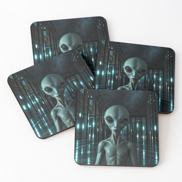 Item preview, Mysterious Gray Alien — Dark Cinematic Sci-Fi Portrait designed and sold by ZYVARENNE.