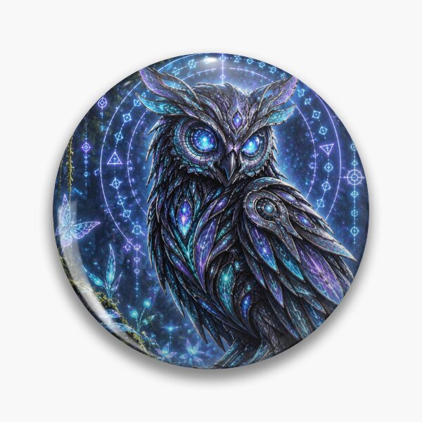 Item preview, Midnight Biomechanical Owl in Moonlit Forest designed and sold by KristinaArts.
