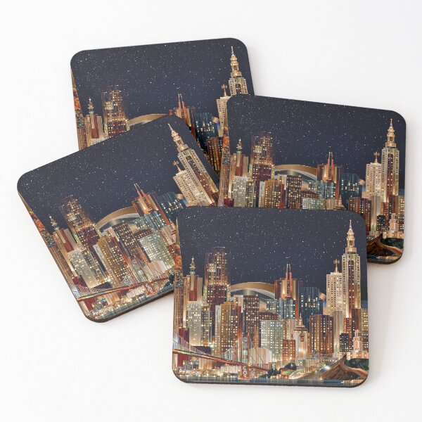 Item preview, Golden Gate Nocturne - Stylized San Francisco Skyline Stunning Night Cityscape designed and sold by Rocky Mountain Artistry.