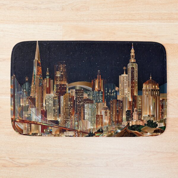 Item preview, Golden Gate Nocturne - Stylized San Francisco Skyline Stunning Night Cityscape designed and sold by Rocky Mountain Artistry.