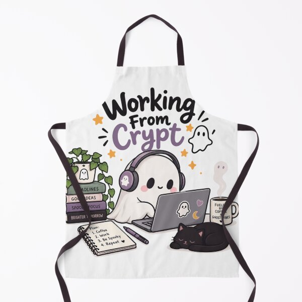 Item preview, Working From Crypt Ghost Laptop Halloween Work From Home Cute Spooky Design designed and sold by Sanika arts .