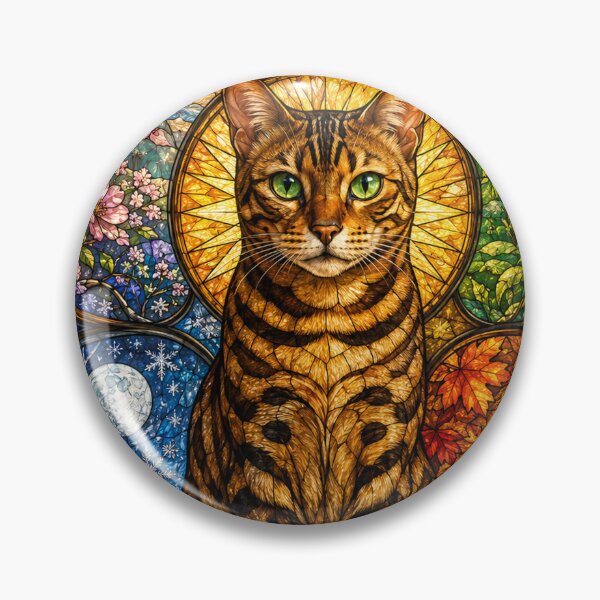 Item preview, The Bengal of the Four Seasons – Miniature stained-glass leopard designed and sold by Pixel Otaku Gallery.