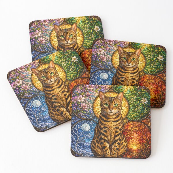 Item preview, The Bengal of the Four Seasons – Miniature stained-glass leopard designed and sold by Pixel Otaku Gallery.