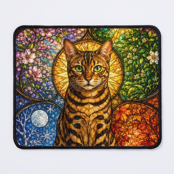 Item preview, The Bengal of the Four Seasons – Miniature stained-glass leopard designed and sold by Pixel Otaku Gallery.