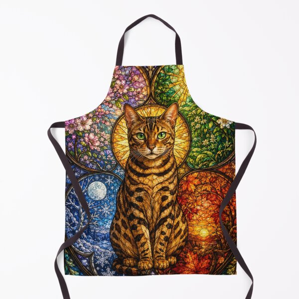 Item preview, The Bengal of the Four Seasons – Miniature stained-glass leopard designed and sold by Pixel Sakura Gallery.