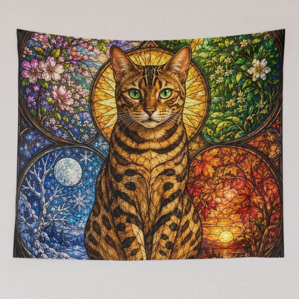 Item preview, The Bengal of the Four Seasons – Miniature stained-glass leopard designed and sold by Pixel Otaku Gallery.
