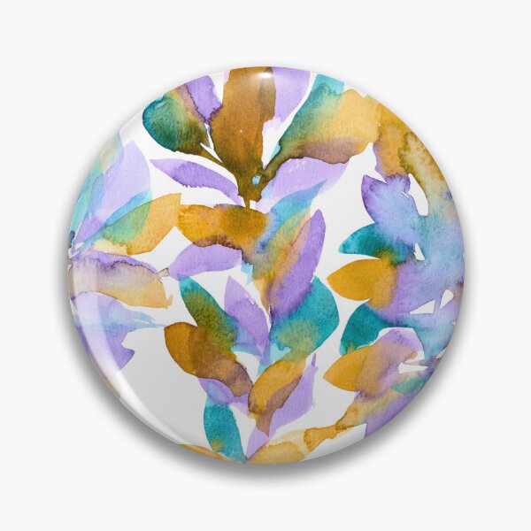 Item preview, Teal Lavender and Ochre Abstract Flowers designed and sold by ArithraStudio.