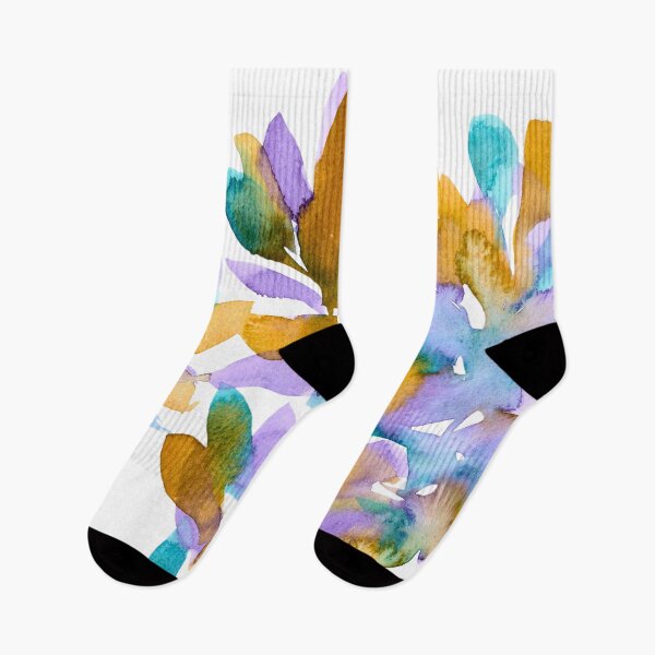 Item preview, Teal Lavender and Ochre Abstract Flowers designed and sold by ArithraStudio.