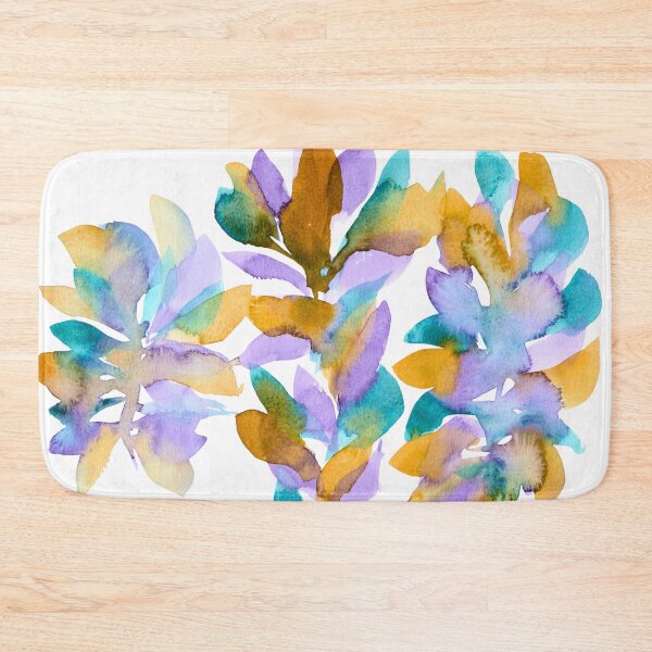 Item preview, Teal Lavender and Ochre Abstract Flowers designed and sold by ArithraStudio.