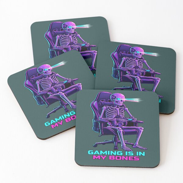Item preview, Gaming Is In My Bones Skeleton Gamer Neon Art designed and sold by FABIOLA1970.