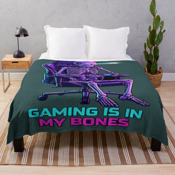 Item preview, Gaming Is In My Bones Skeleton Gamer Neon Art designed and sold by FABIOLA1970.