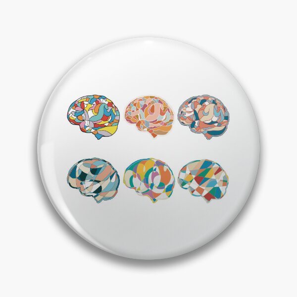 Item preview, Brain Set of Six - Abstract Anatomy Mosaic Art designed and sold by iampaulmorris.