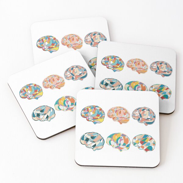 Item preview, Brain Set of Six - Abstract Anatomy Mosaic Art designed and sold by iampaulmorris.