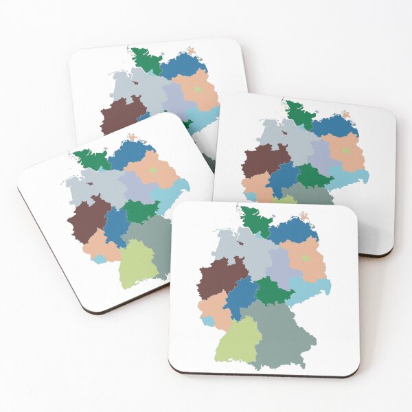Item preview, Teal & Brown Germany Map - Colourful States Line Art designed and sold by iampaulmorris.