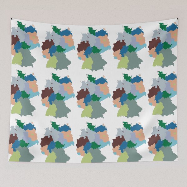 Item preview, Teal & Brown Germany Map - Colourful States Line Art designed and sold by iampaulmorris.