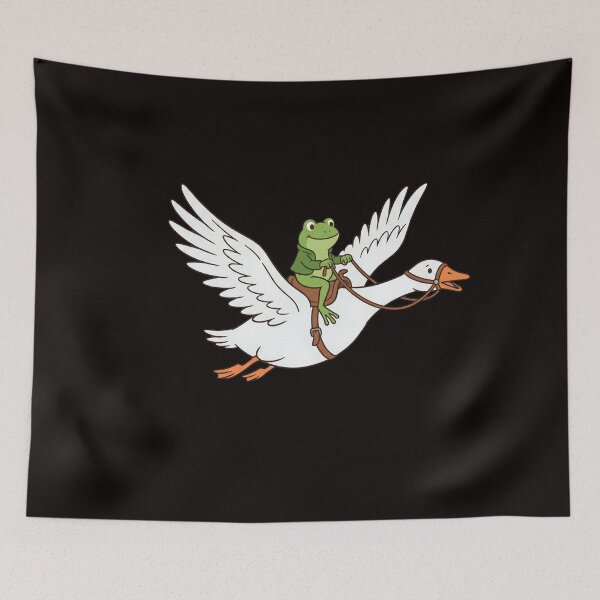 Item preview, Funny Frog Flying Goose Adventure Retro Drawing Style Art designed and sold by w66aboo.