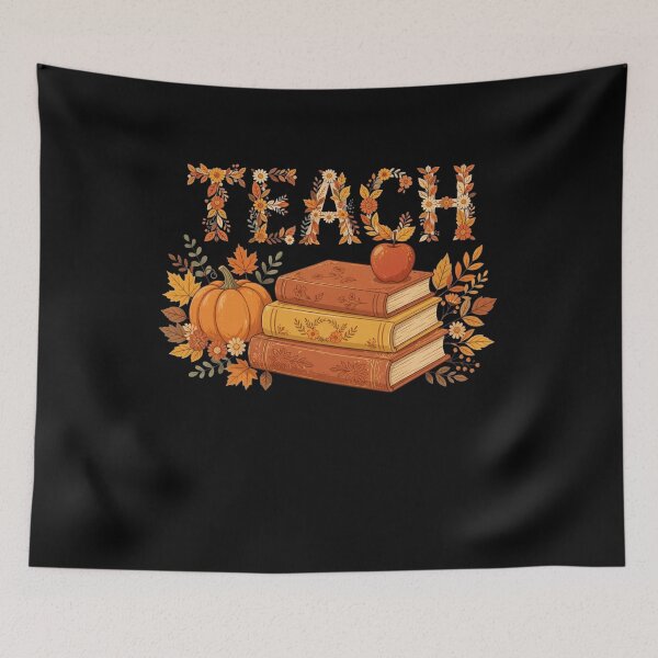 Item preview, Teach Fall Teacher Autumn Floral Pumpkin Books Apple Cozy designed and sold by Fulaly.