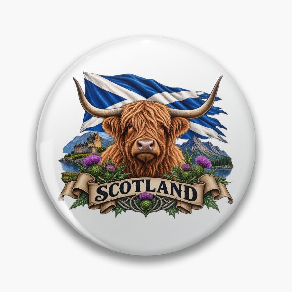 Item preview, Scotland Highland Cow Emblem designed and sold by DavidH0918.