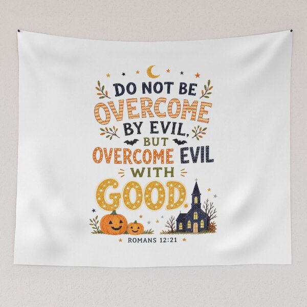 Item preview, Overcome Evil With Good – Romans 12:21 Christian Halloween Faith Design designed and sold by looplandger.