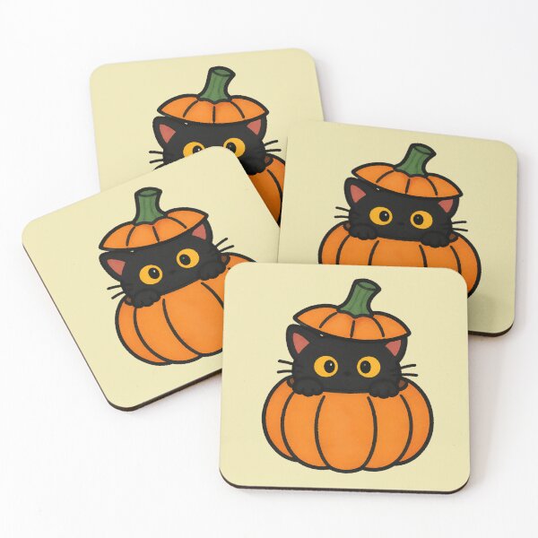 Item preview, Kawaii Black Cat Hiding in a Pumpkin Halloween designed and sold by AOCollections.