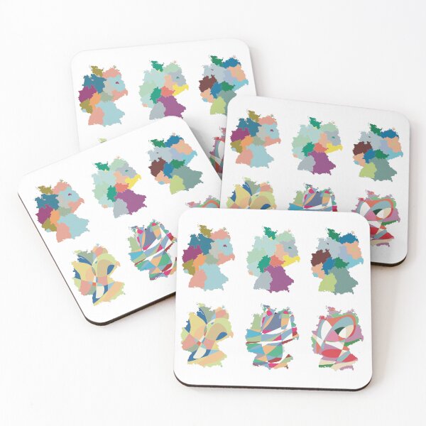 Item preview, Germany Map Set of Six - Colourful States Line Art designed and sold by iampaulmorris.