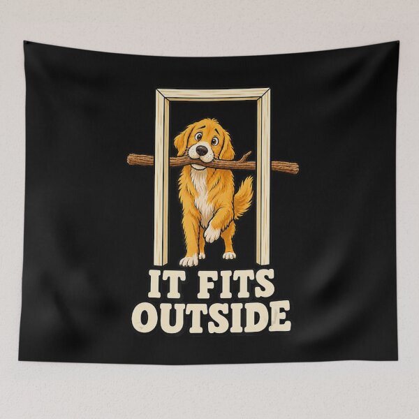 Item preview, It Fits Outside Funny Dog Carrying a Big Stick designed and sold by NoeValdric.