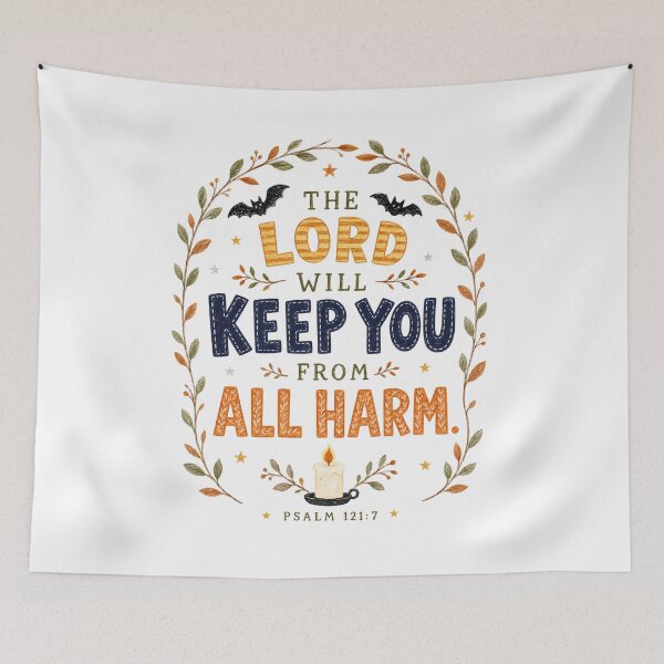 Item preview, The Lord Will Keep You From All Harm – Psalm 121:7 Christian Fall Design designed and sold by looplandger.