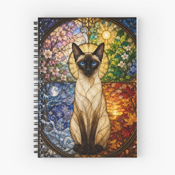 Item preview, The Siamese of the Four Seasons – Sapphire-eyed elegance designed and sold by Pixel Otaku Gallery.