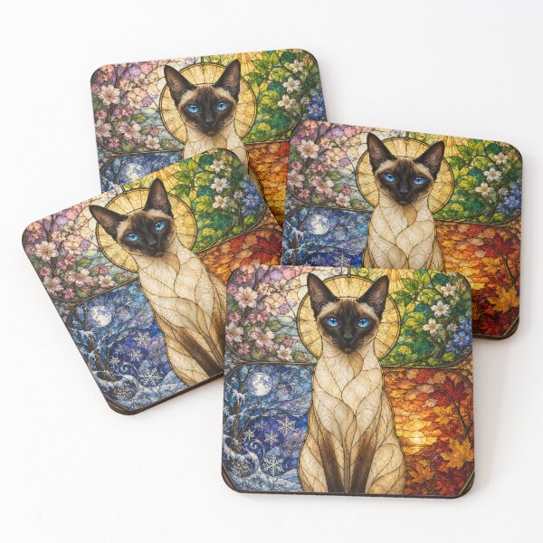 Item preview, The Siamese of the Four Seasons – Sapphire-eyed elegance designed and sold by Pixel Otaku Gallery.