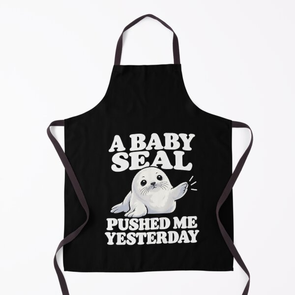 Item preview, Funny A Baby Seal Pushed Me Yesterday Cartoon Humor Art designed and sold by elderberry.