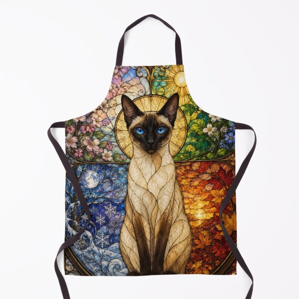 Item preview, The Siamese of the Four Seasons – Sapphire-eyed elegance designed and sold by Pixel Sakura Gallery.