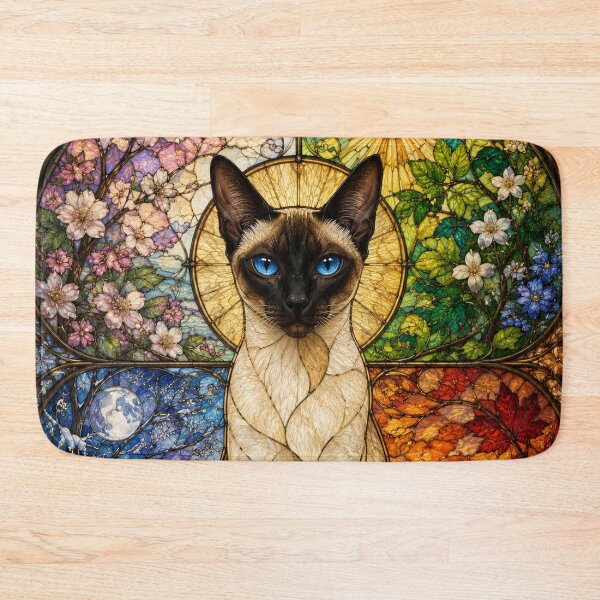 Item preview, The Siamese of the Four Seasons – Sapphire-eyed elegance designed and sold by Pixel Sakura Gallery.