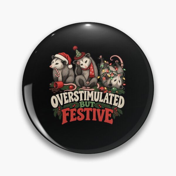 Artikelvorschau, Überreiztes, aber festliches Opossum-Weihnachtshumor entworfen und verkauft von elderberry.