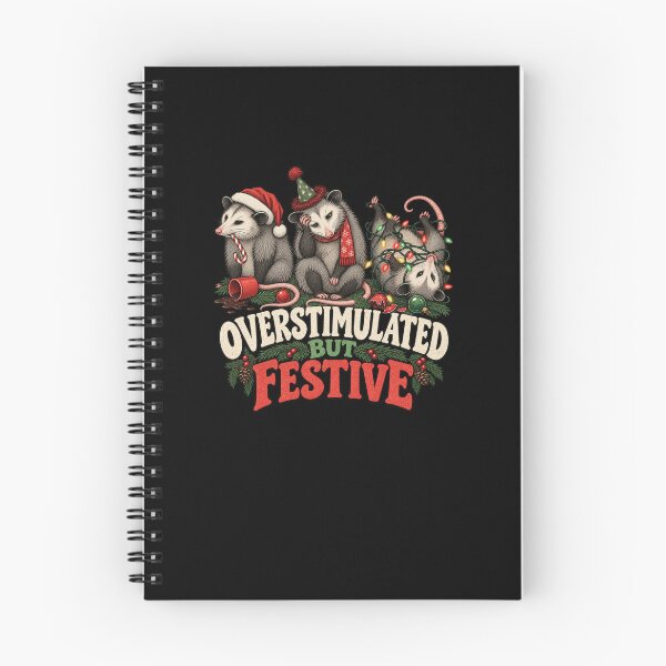 Item preview, Overstimulated But Festive Opossum Christmas Humor designed and sold by elderberry.